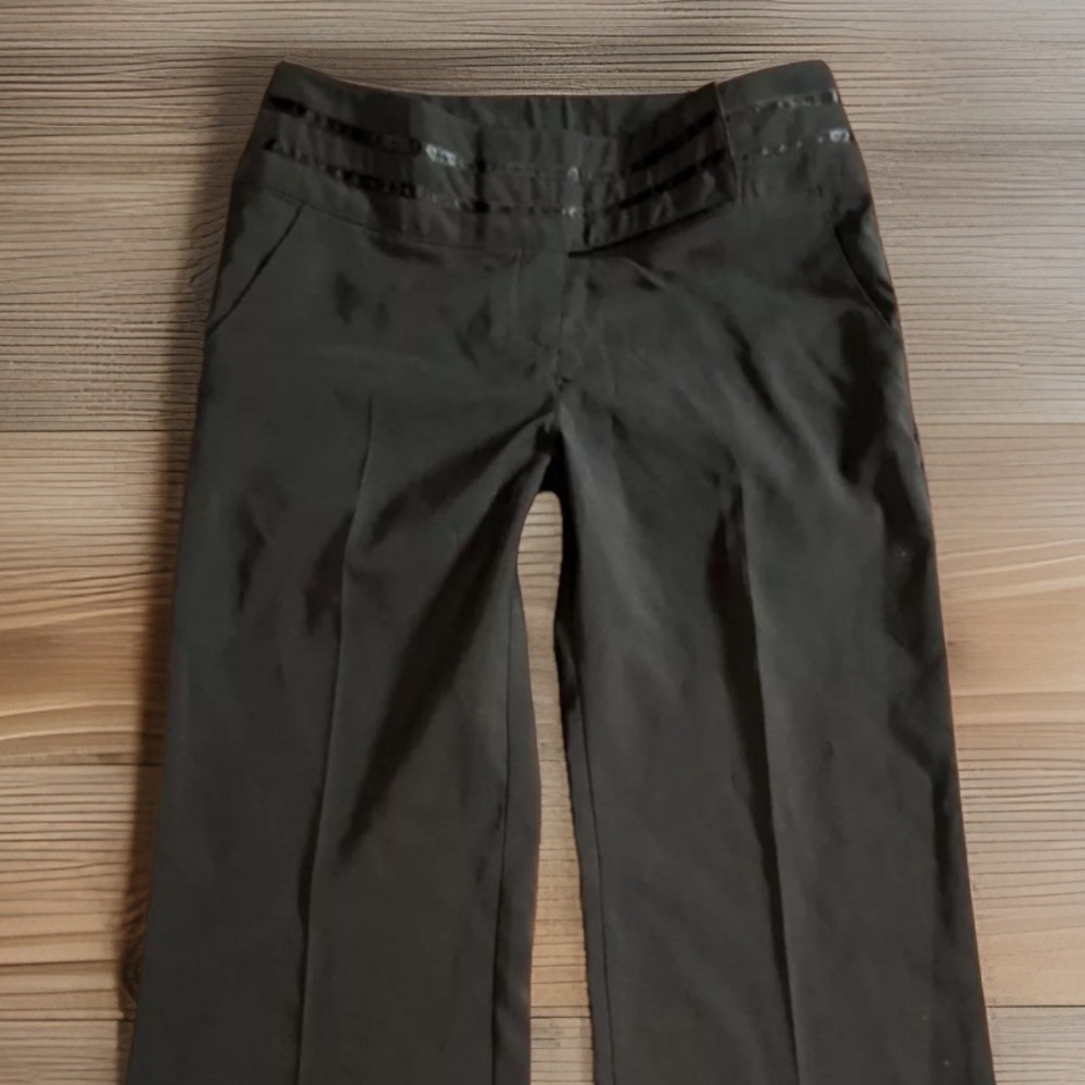 H&M sz 4 Black Tux Style Ribbon Waist Decorative DRESSY Pants Slacks - Picture 2 of 7